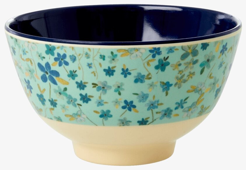 Liten Skål Blue Floral Print från Rice med blommönster