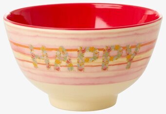 Liten Skål Happy Pink Print från Rice med glad design