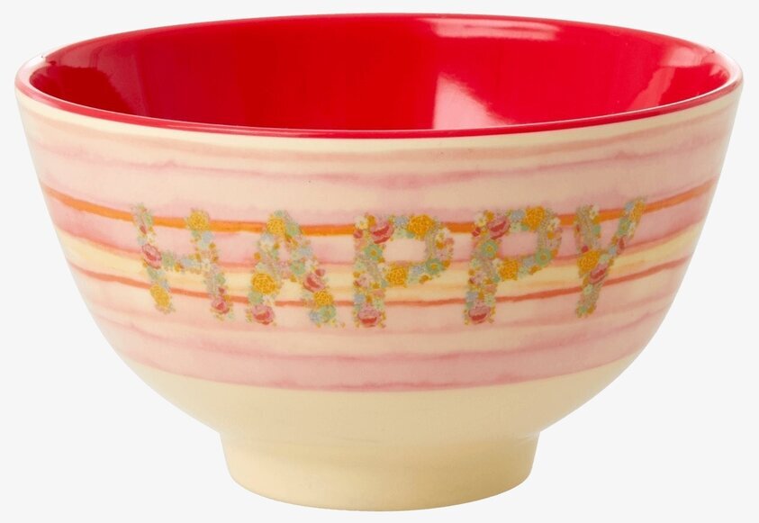 Liten Skål Happy Pink Print från Rice med glad design
