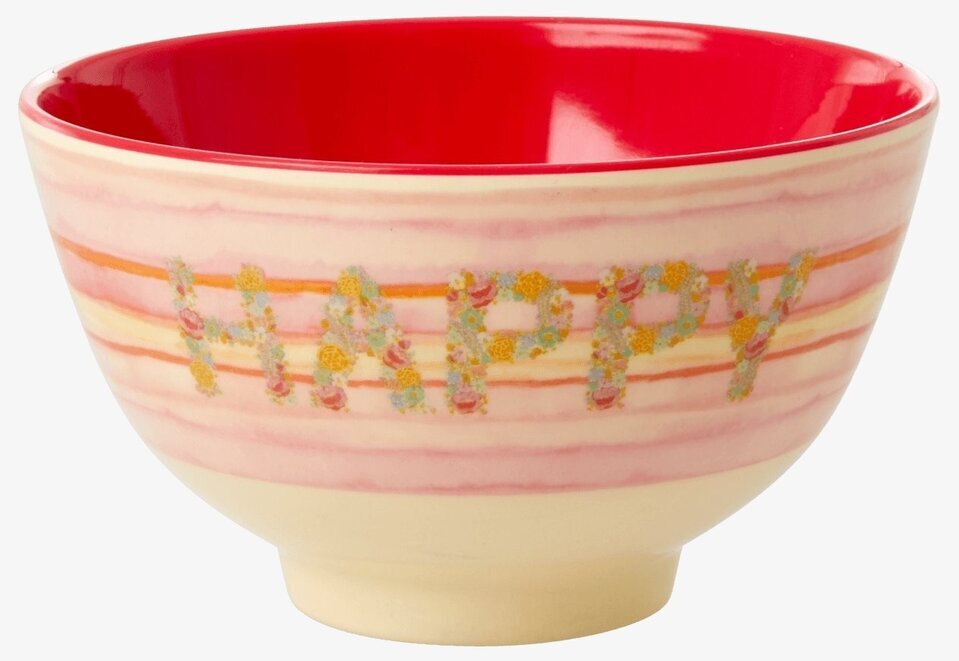 Liten Skål Happy Pink Print från Rice med glad design