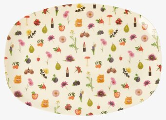 Tallrik Lipstick Fall Print från Rice med färgglada motiv