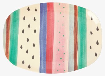 Tallrik Louise Stripe Print från Rice med färgglada ränder