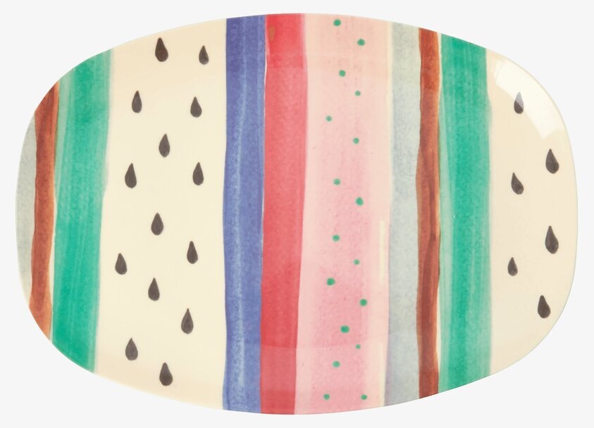 Tallrik Louise Stripe Print från Rice med färgglada ränder
