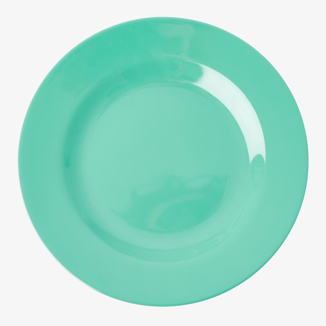 Tallrik Melamin Emerald Green från Rice på vit bakgrund