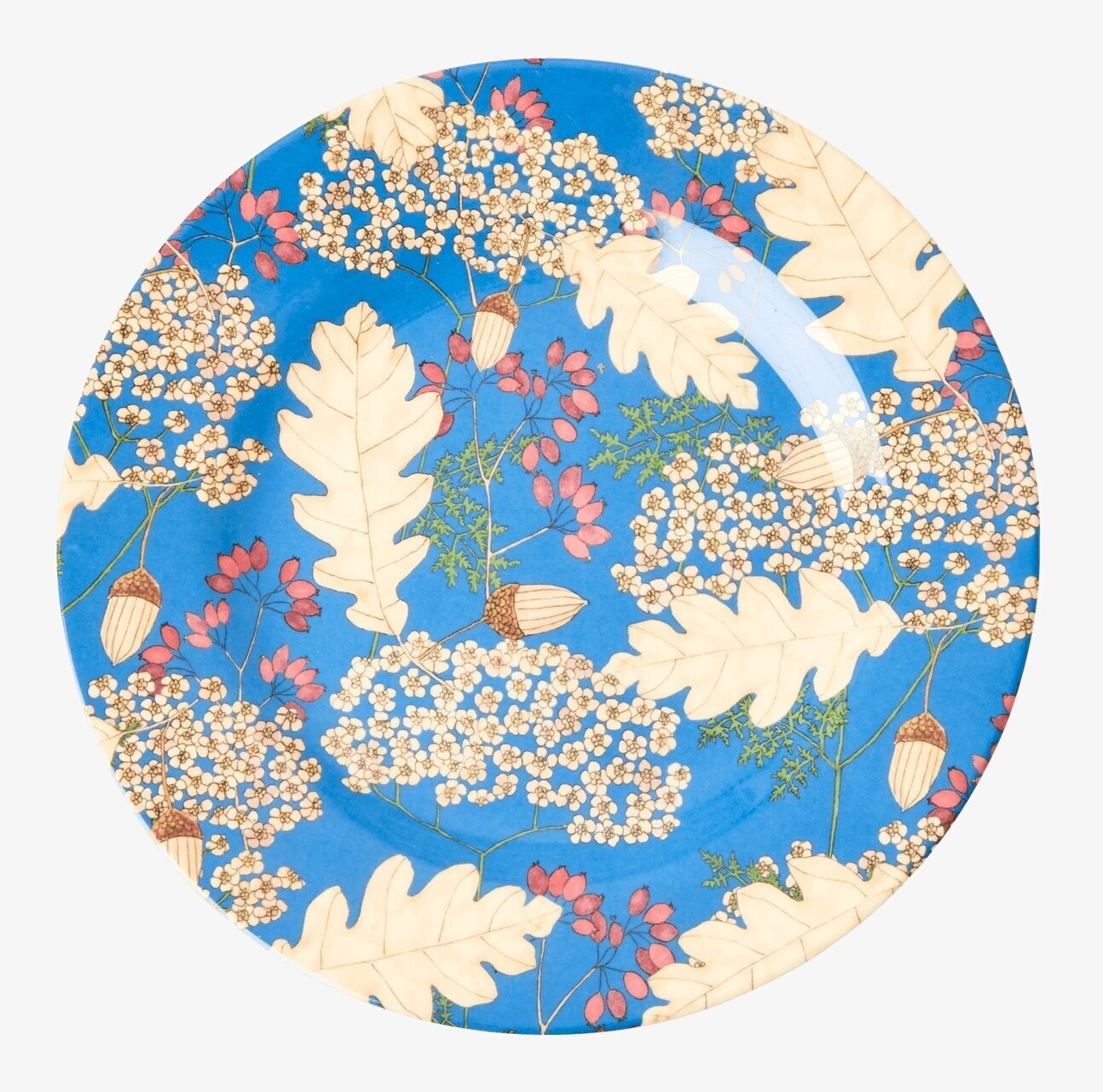 Assiett Autumn & Acorns Print från Rice med höstlöv och ekollon