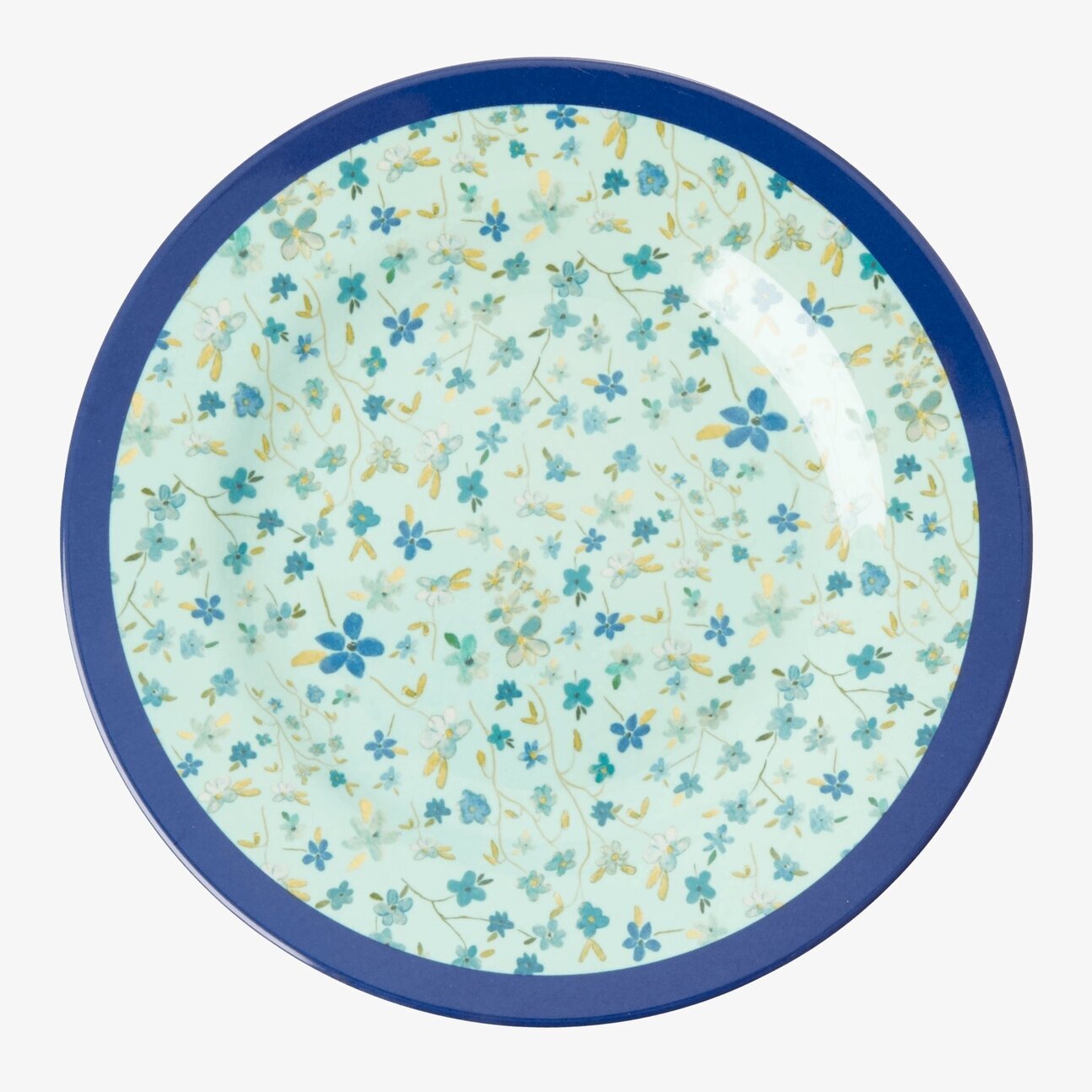 Assiett Blue Floral Print från Rice med blommigt mönster