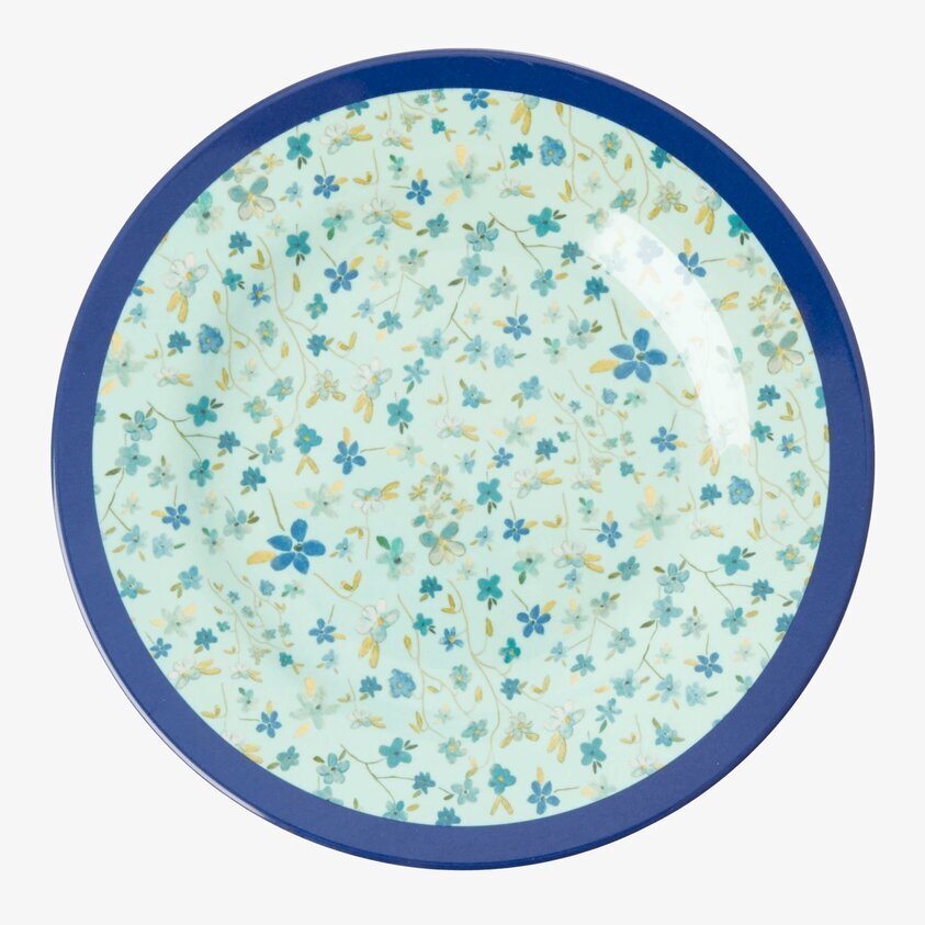Assiett Blue Floral Print från Rice med blommigt mönster
