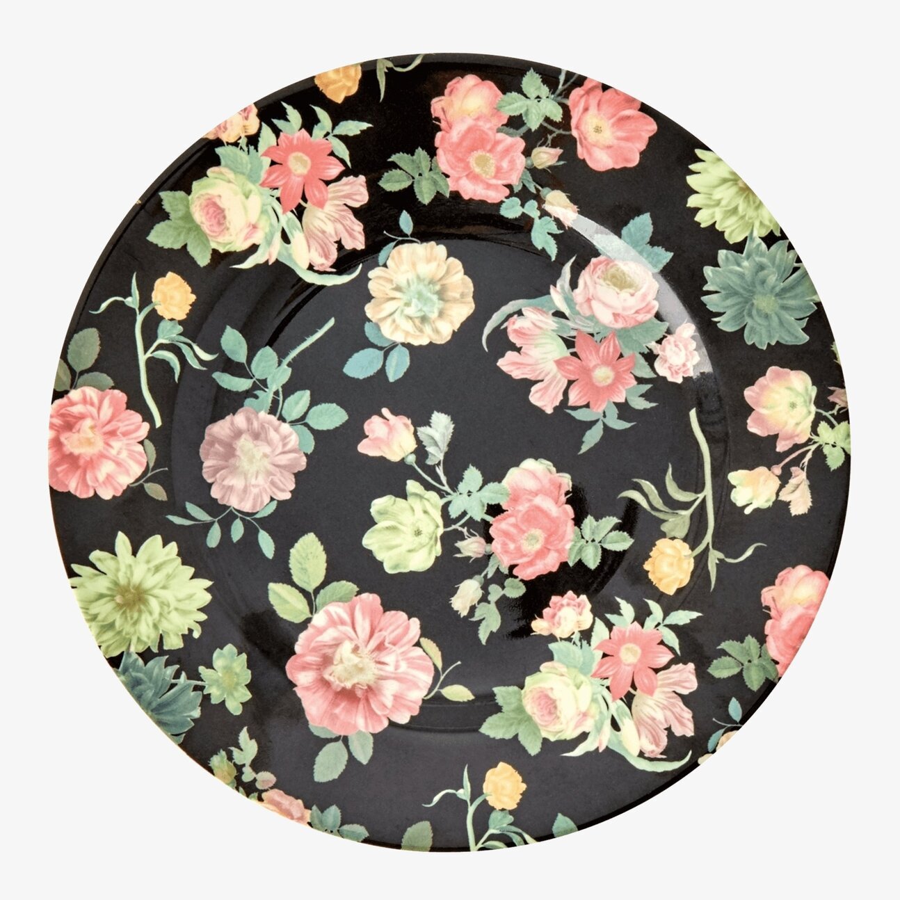 Assiett Dark Rose Print från Rice med elegant blommönster