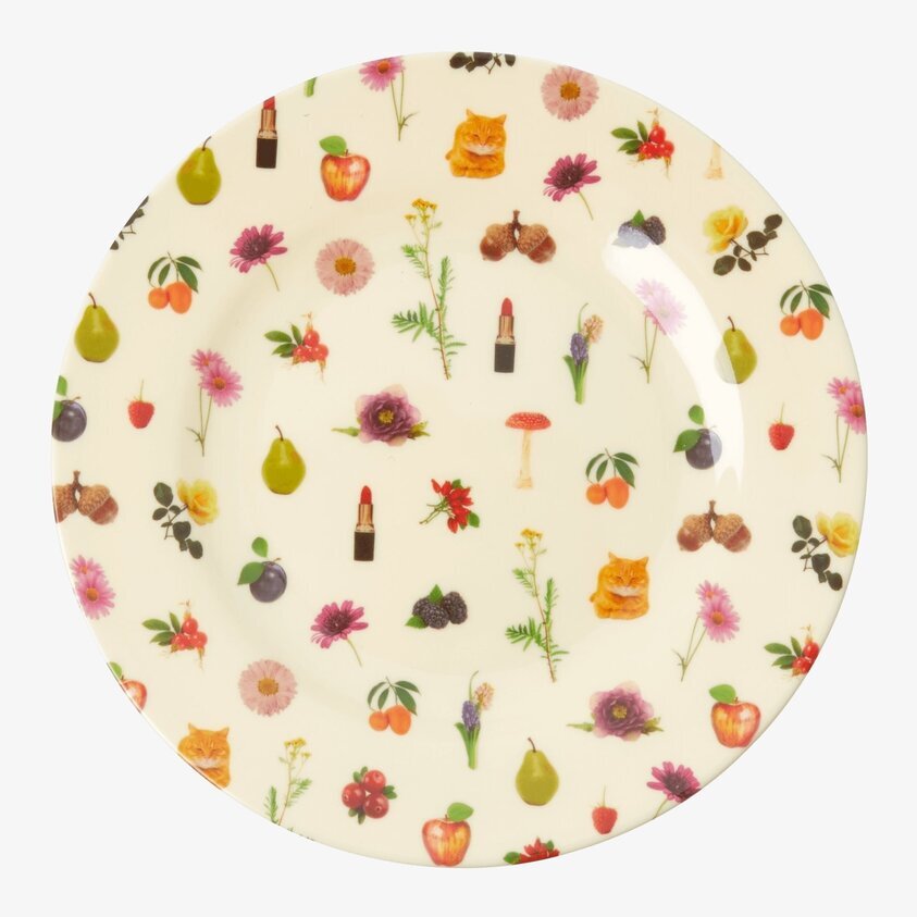 Assiett Lipstick Fall Print från Rice med färgglatt höstmotiv