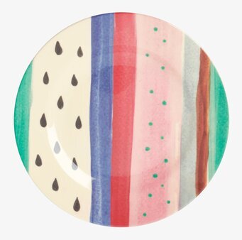 Assiett Louise´s Stripe Print från Rice med färgglada ränder