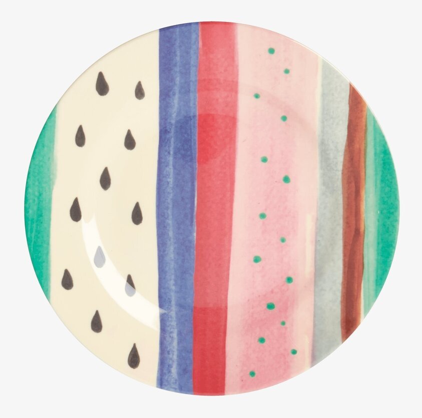 Assiett Louise´s Stripe Print från Rice med färgglada ränder