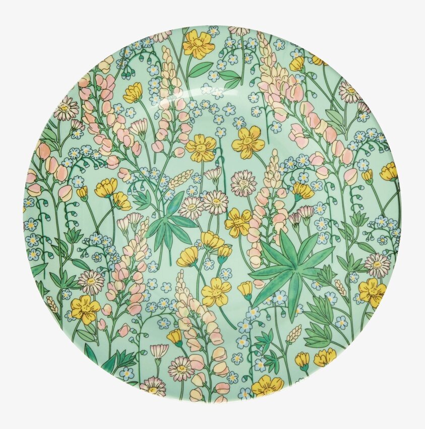 Assiett Lupin Print från Rice med färgglatt blomstertryck