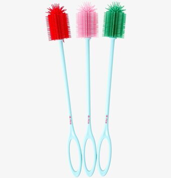 Flaskborste från Rice med färgglada borsthuvuden