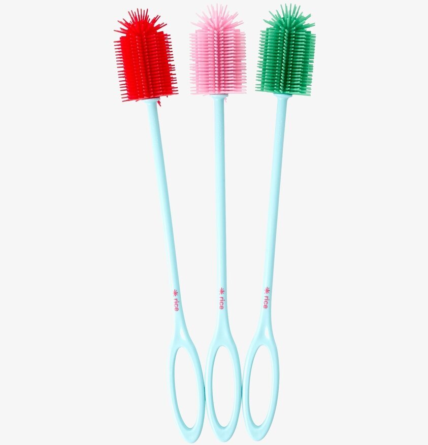 Flaskborste från Rice med färgglada borsthuvuden