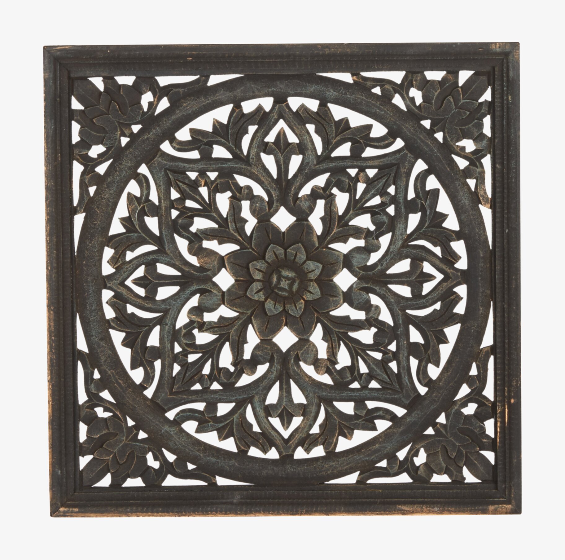 Väggdekoration Carve Svart/Guld från Affari med blommotiv