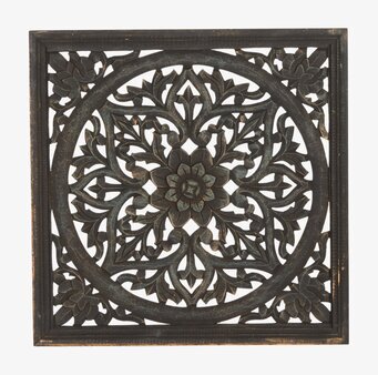 Väggdekoration Carve Svart/Guld från Affari med blommotiv