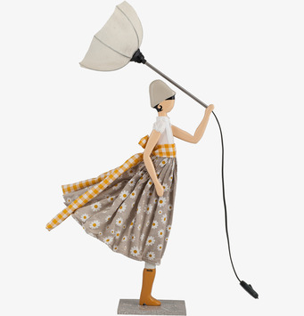 Bordslampa Margarita från Skitso med flicka och paraply