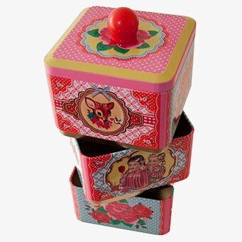 Plåtburk Tiffin från Wu & Wu i färgglad, retro design