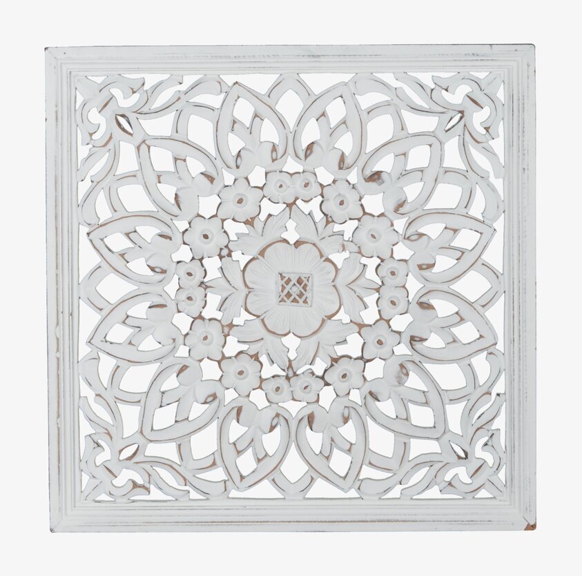 Väggdekoration Carve Vit från Affari med snidat mönster