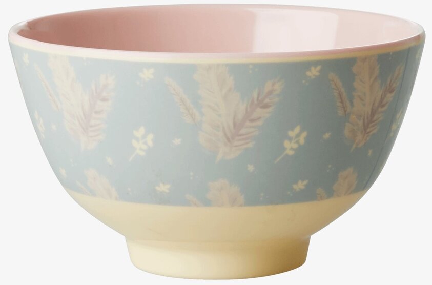 Liten Skål Feather Print från Rice med pastellfärger och mönster