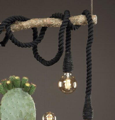 Lampa Rep Svart från A Lot Decoration med rustik charm