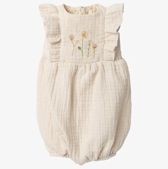Maileg Kanin Size 5 Jumpsuit Off white med broderade blommor