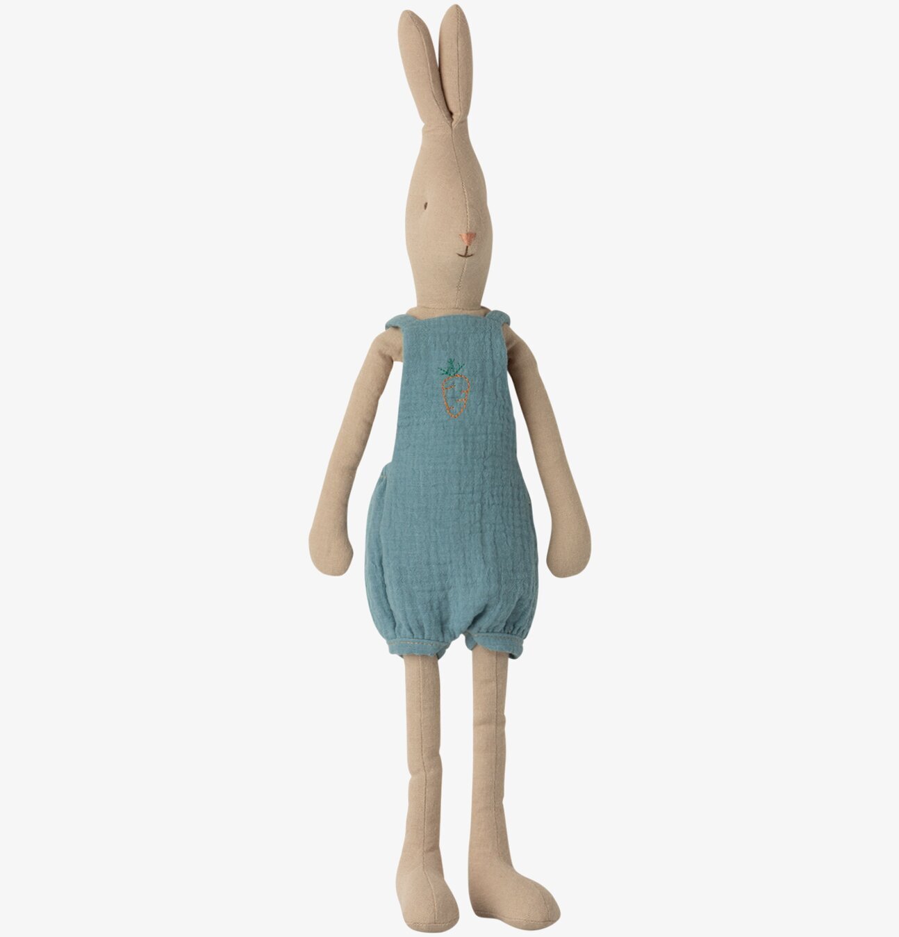 Kanin Size 3 Overalls från Maileg med blå overall och morot