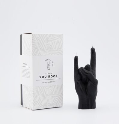 Candle Hand - You Rock från Candlehand, svart handformat ljus