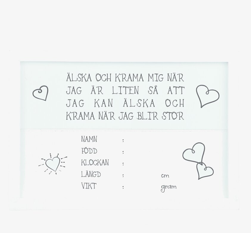 Tavla Älska & Krama från Different Design med vit träram