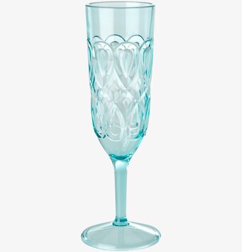 Champagne Glas Swirly Mint från Rice med mintfärgad design