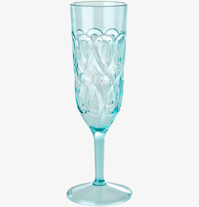 Champagne Glas Swirly Mint från Rice med mintfärgad design
