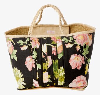 Väska Dark Rose Print Large från Rice med blommigt mönster