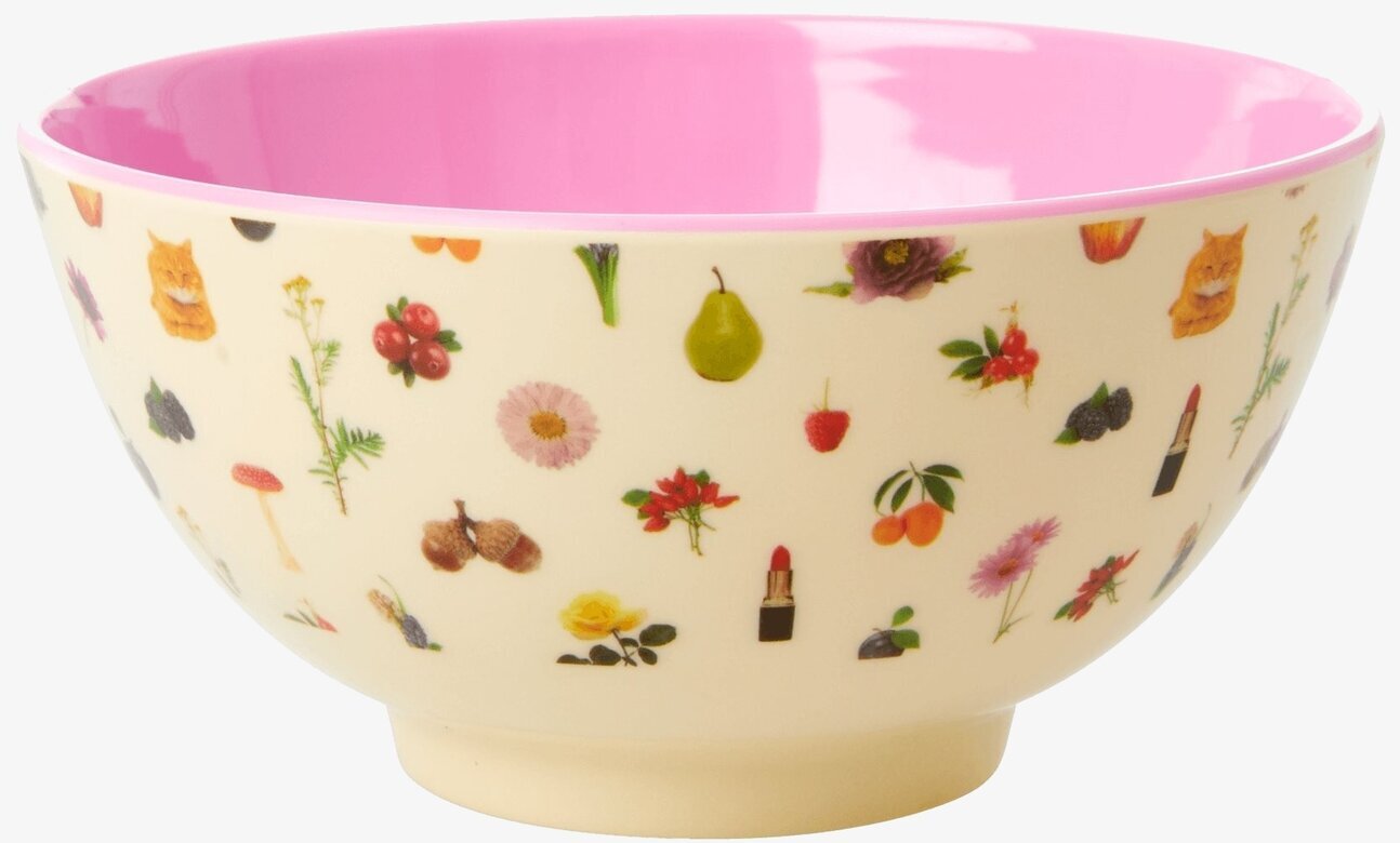 Skål Lipstick Fall Print från Rice med höstinspirerat mönster