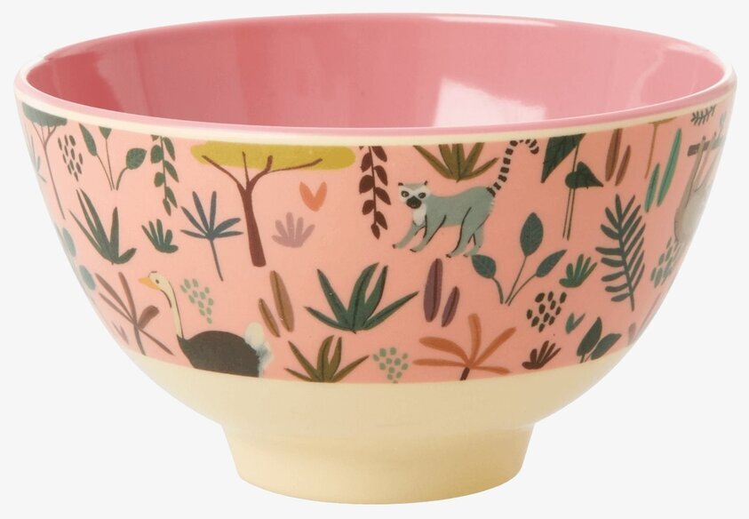 Liten Skål All Over Jungle Animals Print Coral från Rice