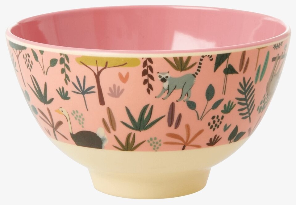 Liten Skål All Over Jungle Animals Print Coral från Rice