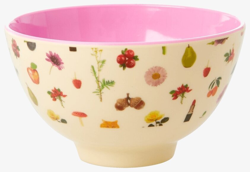 Liten Skål Lipstick Fall Print från Rice med höstmotiv