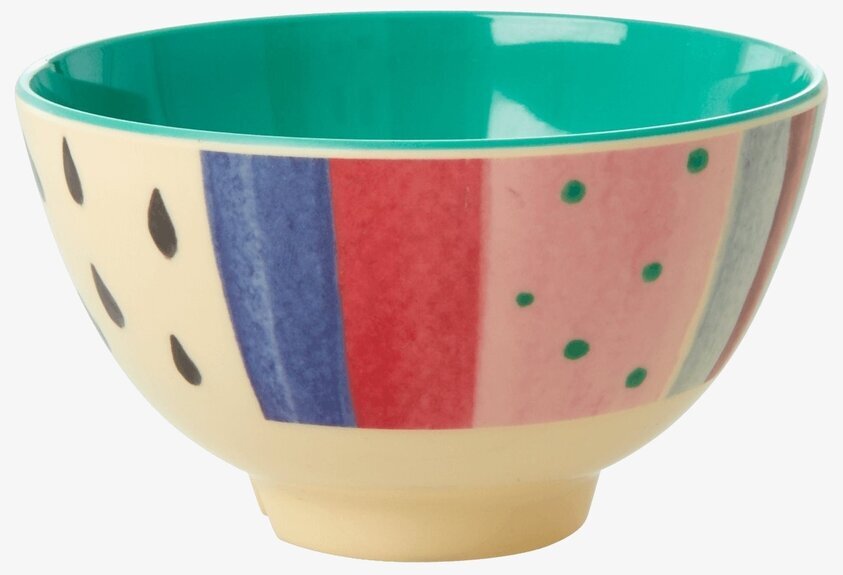 Liten Skål Louise`s Stripe Print från Rice med färgglada mönster