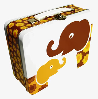 Lunchbox - Brun elefant från Blafre med färgglada elefanter