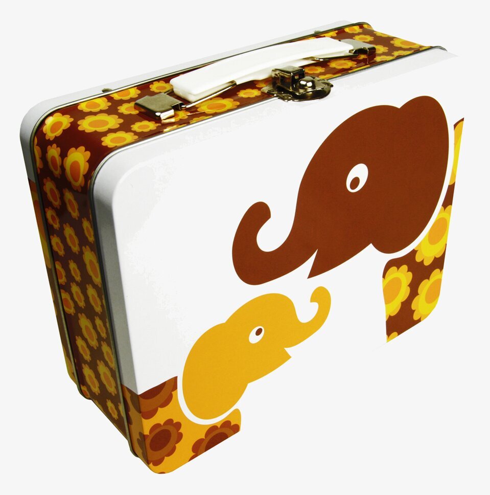 Lunchbox - Brun elefant från Blafre med färgglada elefanter