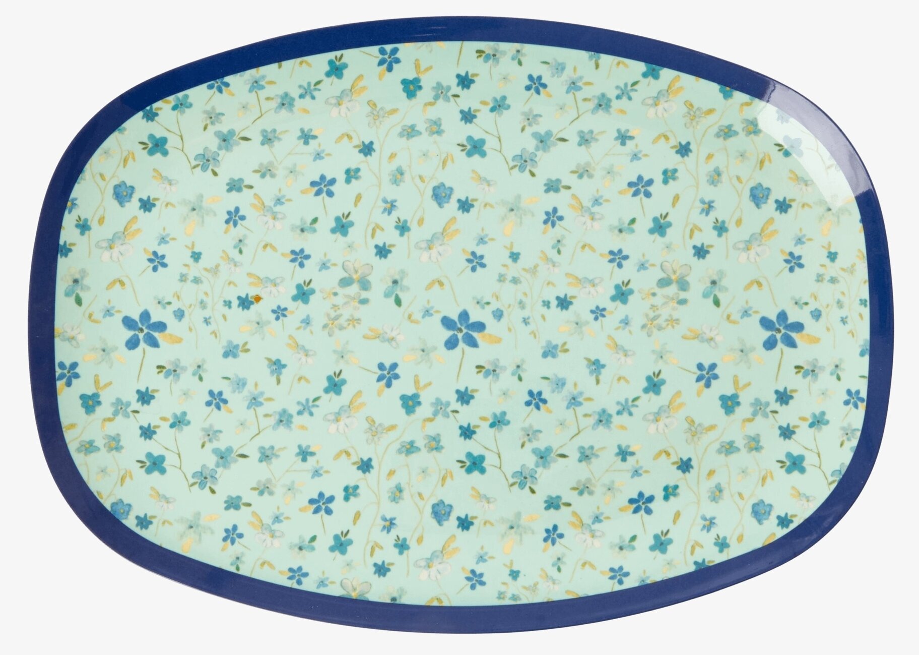 Tallrik Blue Floral Print från Rice med blommönster