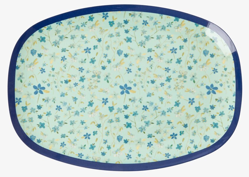 Tallrik Blue Floral Print från Rice med blommönster