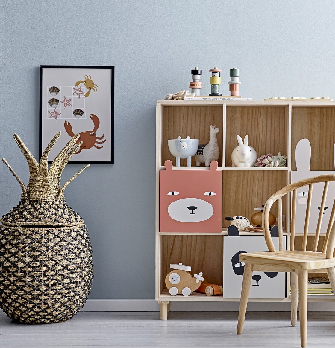 Förvaringskorg Ananas av Bloomingville i ett barnrum