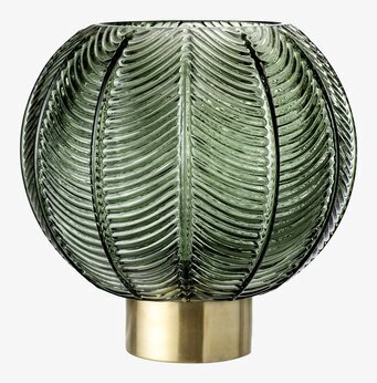 Glasvas Grön från Bloomingville med mässingsfot och ådror