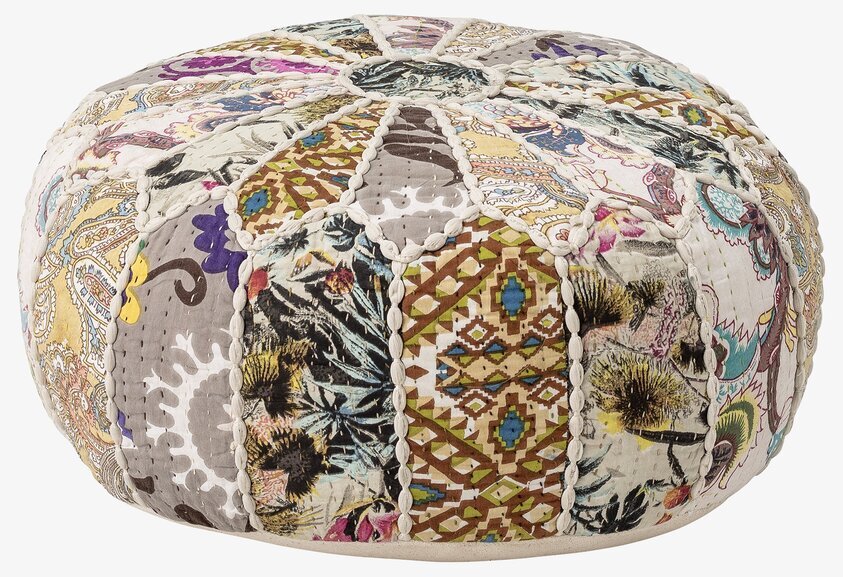 Sittpuff Multicolor från Bloomingville med färgglada mönster