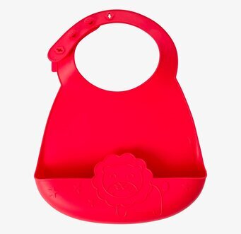 Haklapp Silikon Lejon från Rice med röd färg och lejonmotiv