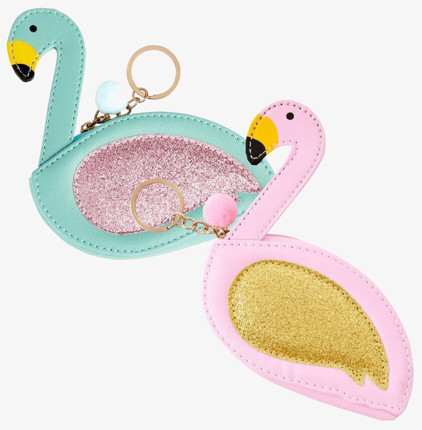 Plånbok Svan från Rice i turkos eller rosa med glittrig vinge