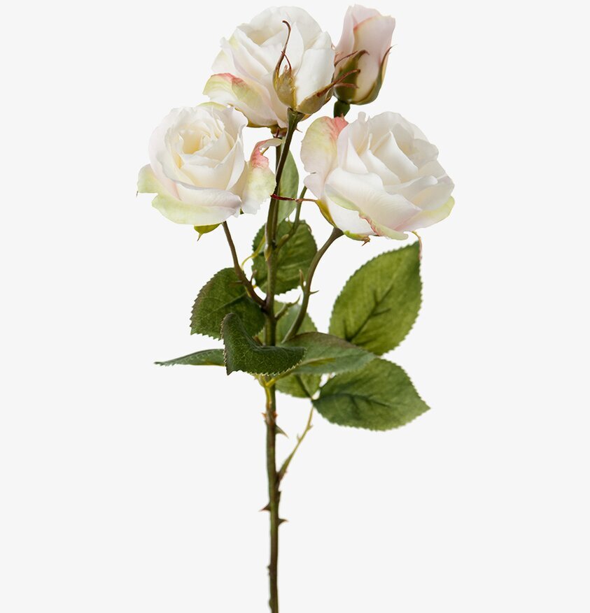 Ros Vit 47 cm från Mr Plant, en detaljrik konstgjord ros