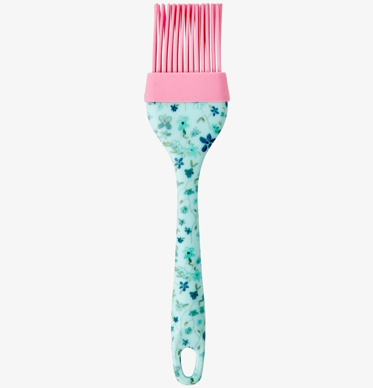 Pensel Silikon från Rice med rosa borste och blommigt handtag