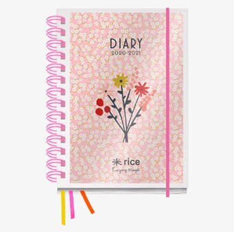School Agenda 2020/2021 från Rice med blommigt omslag