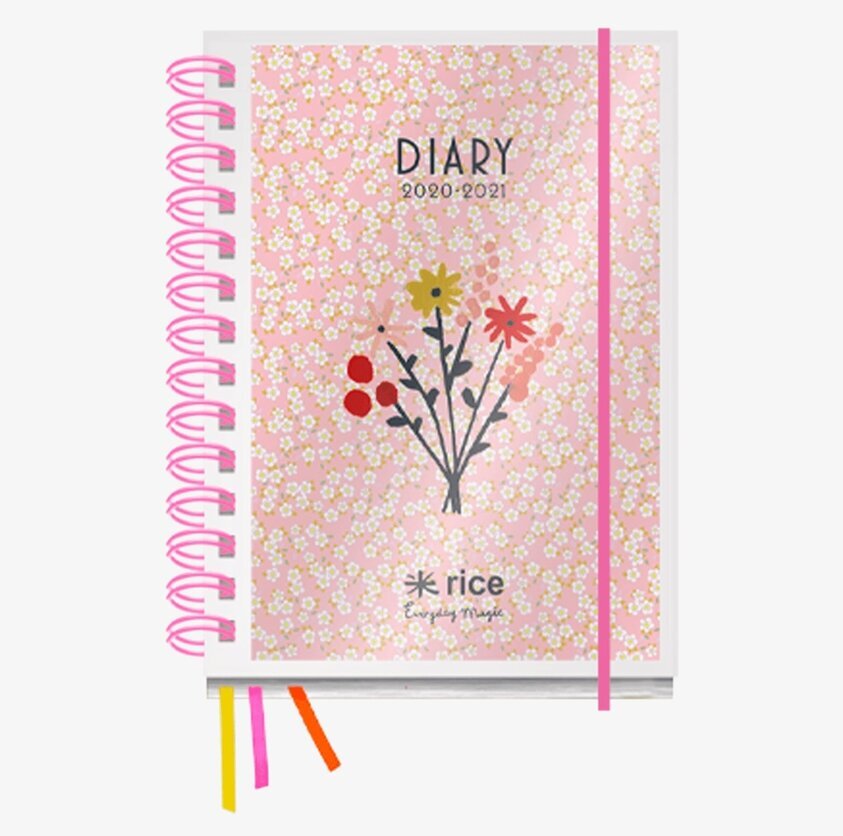 School Agenda 2020/2021 från Rice med blommigt omslag